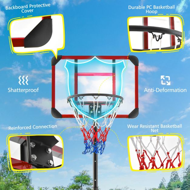 Basketball Hoop Stand with 193-248cm Height Adjustment