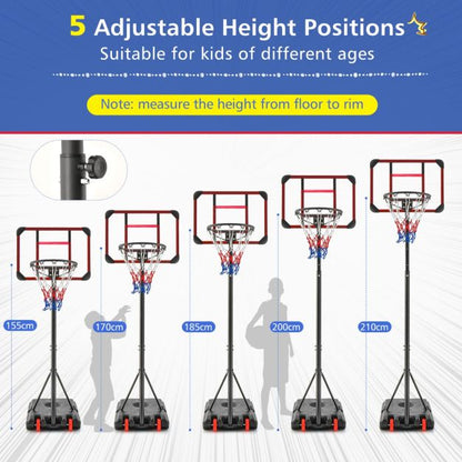 Basketball Hoop Stand with 193-248cm Height Adjustment