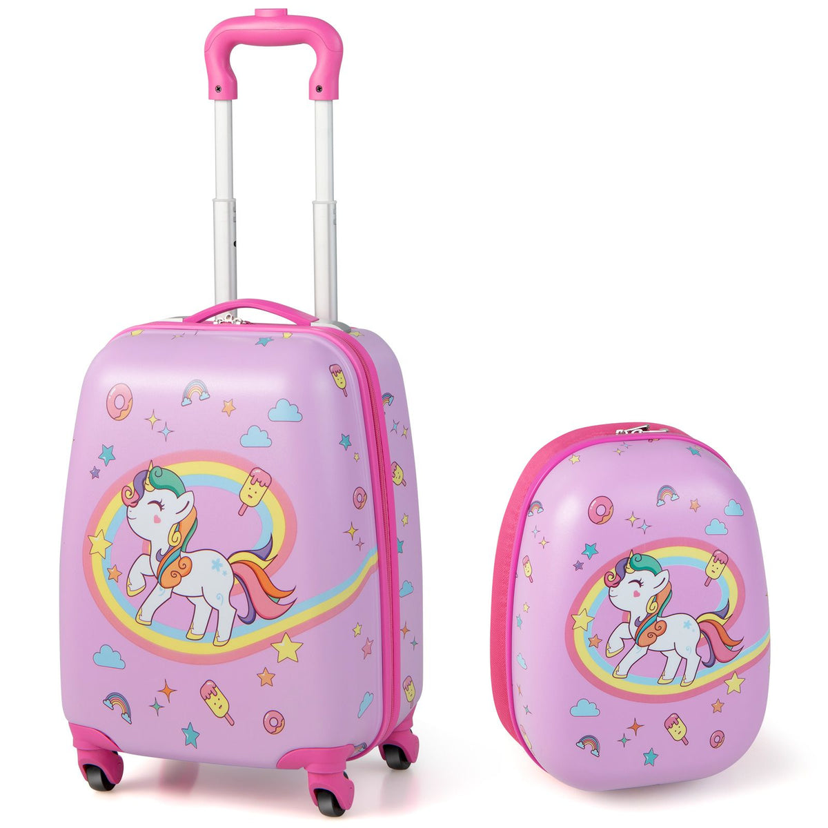 2-Piece Carry-on Luggage Set with Spinner Wheels for Children