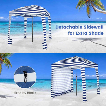 1.8 X 1.8M Foldable Beach Cabana Tent with Carrying Bag Detachable Sidewall
