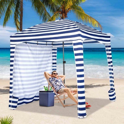 1.8 X 1.8M Foldable Beach Cabana Tent with Carrying Bag Detachable Sidewall
