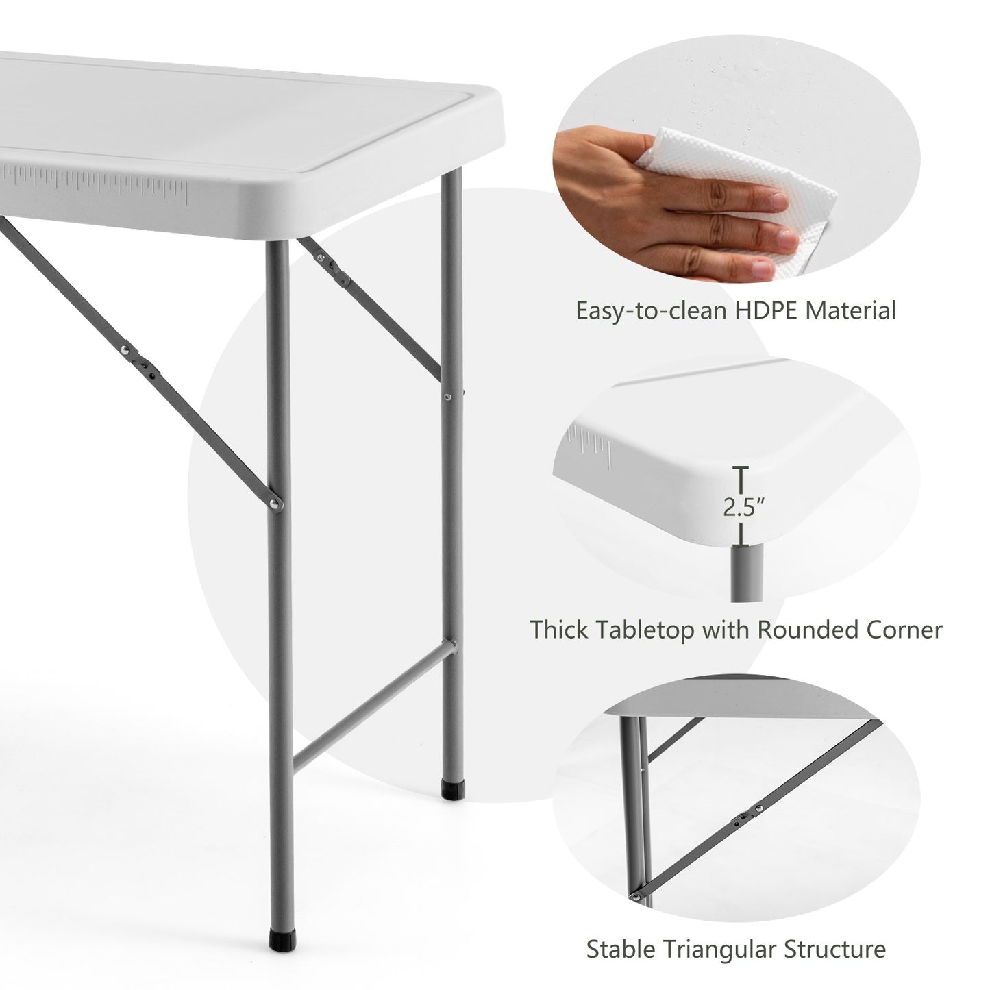 Folding Portable Fish Fillet Table Folding Camping Table w/Sink Faucet Outdoor Kitchen