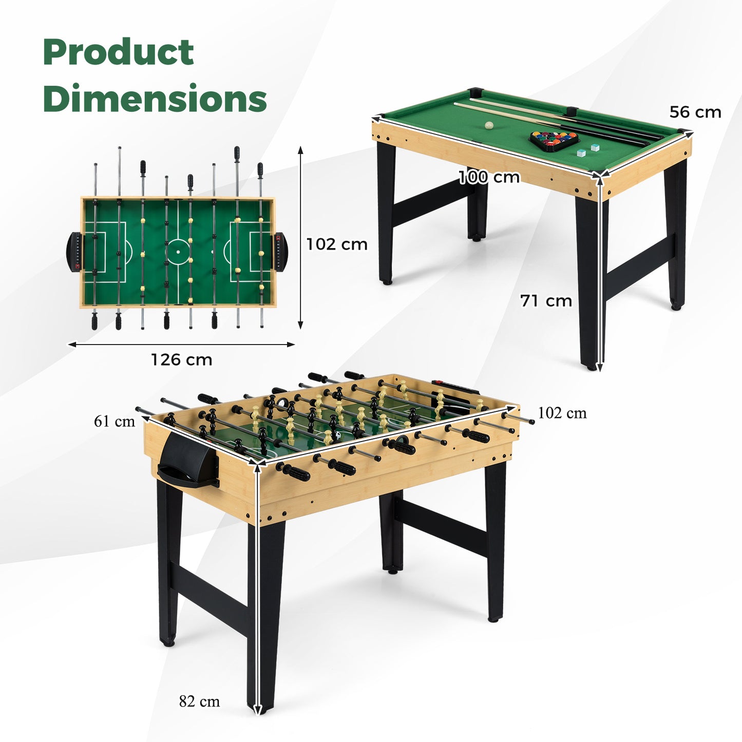 10-in-1 Combo Game Table Set, 50” Multi-Game Table