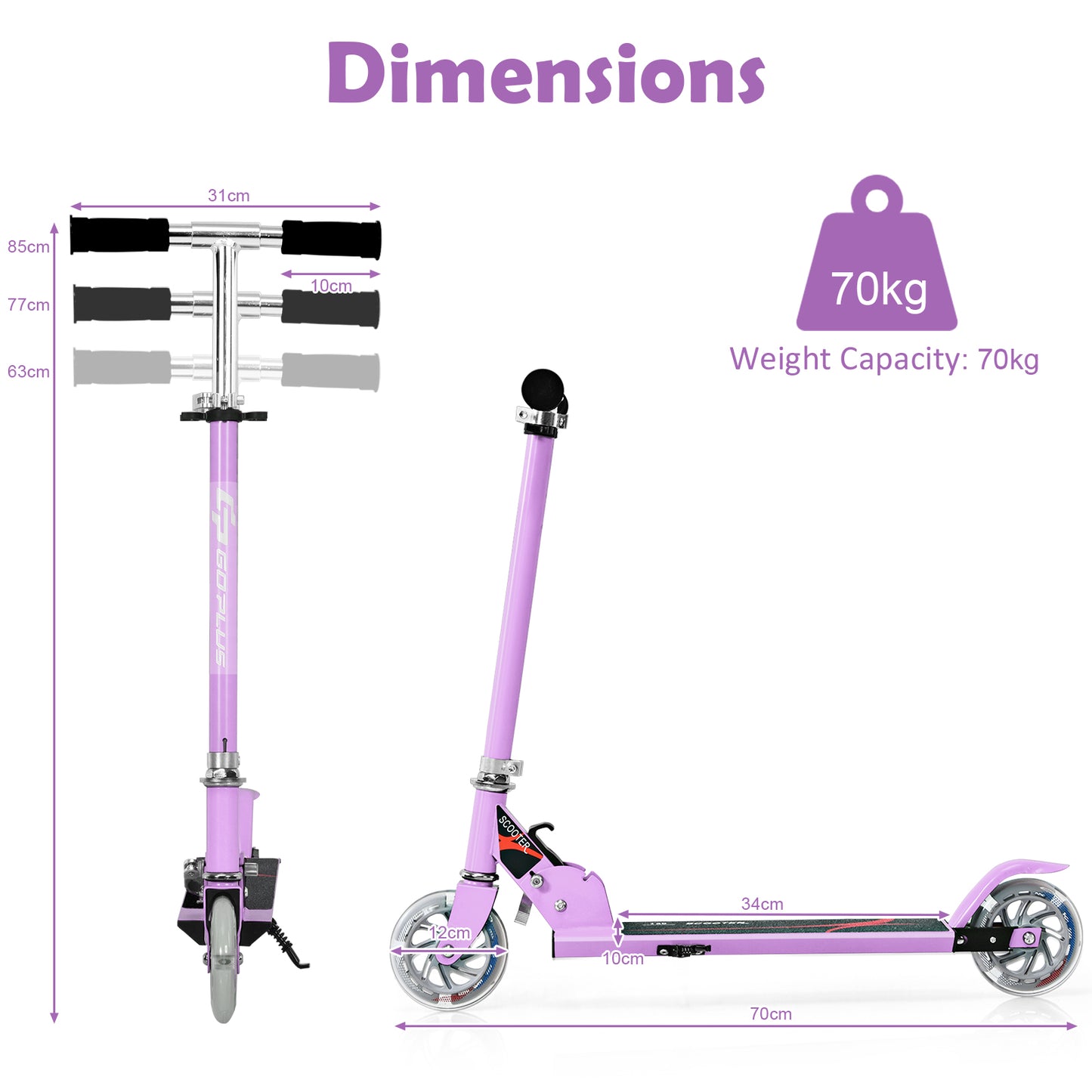 Sports Scooter for Girls and Boys Kids Age 4-13 Years Old