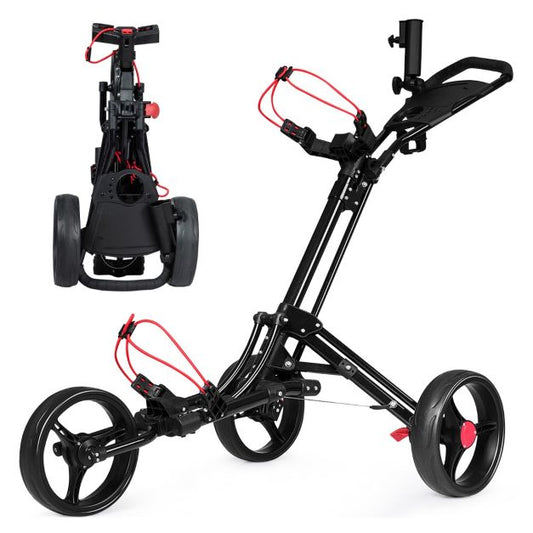 Folding 3 Wheel Golf Push Cart Adjustable
