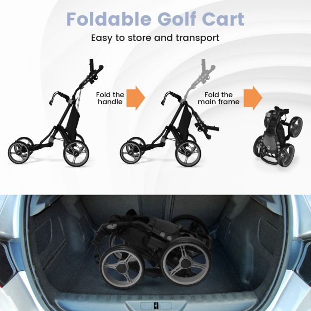 Folding 4 Wheel Golf Push Cart