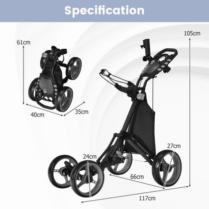 Folding 4 Wheel Golf Push Cart