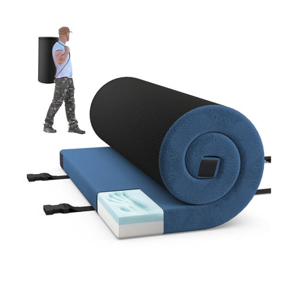 Foldable Camping Mattress with Foam Cushion and Carrying Bag for Living Room