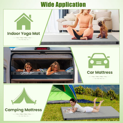 Foldable Camping Mattress with Foam Cushion and Carrying Bag for Living Room