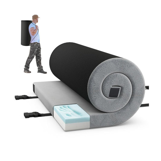 Foldable Camping Mattress with Foam Cushion and Carrying Bag for Living Room