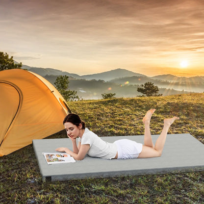 Foldable Camping Mattress with Foam Cushion and Carrying Bag for Living Room