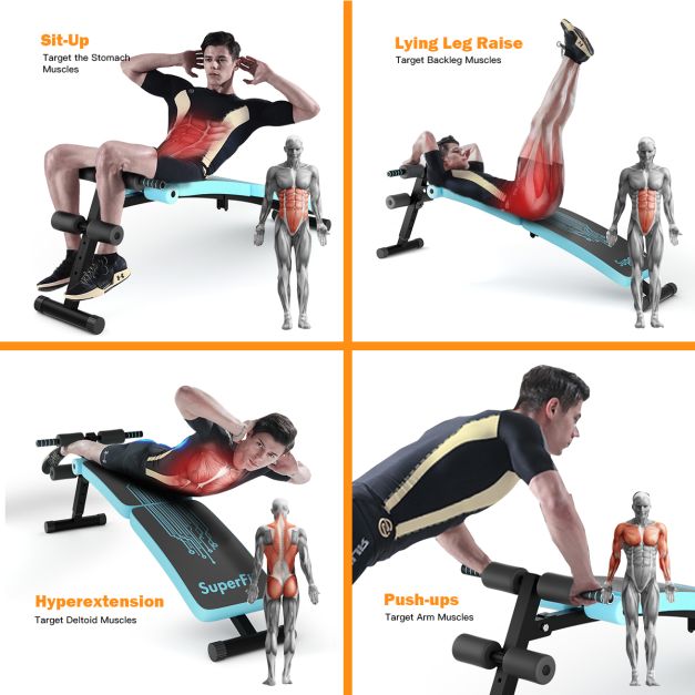 Foldable Workout Slant Bench for Home Gym