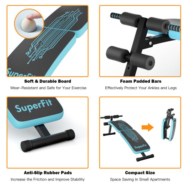 Foldable Workout Slant Bench for Home Gym