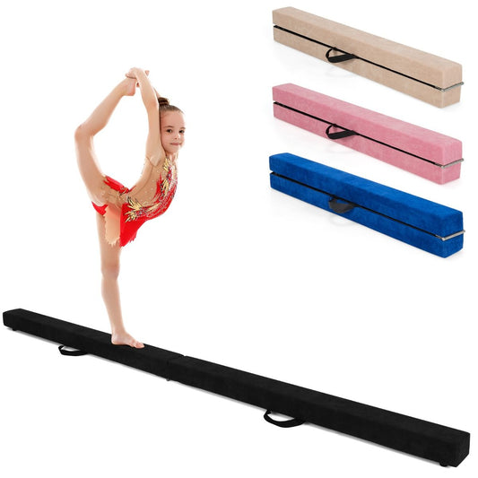 7 Feet Folding Balance Beam with Solid Wood Base and Anti-slip Bottom for Professional Home Training