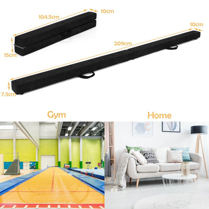 7 Feet Folding Balance Beam with Solid Wood Base and Anti-slip Bottom for Professional Home Training