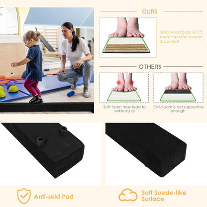 7 Feet Folding Balance Beam with Solid Wood Base and Anti-slip Bottom for Professional Home Training