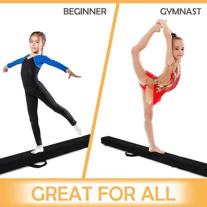 7 Feet Folding Balance Beam with Solid Wood Base and Anti-slip Bottom for Professional Home Training