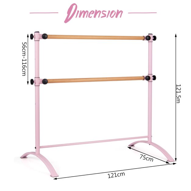 Freestanding Dance Bar with 4-position Adjustable Heights for Dancing
