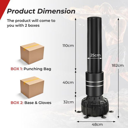 182cm Boxing Bag with 25 Suction Cups