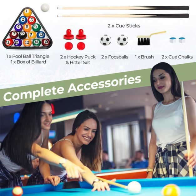 3-in-1 Combo Game Table Set for Home Play Room Rec Room
