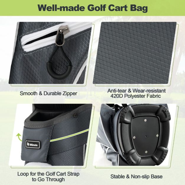 Golf Cart Bag with 15 Way Top Dividers Including Individual Putter Well