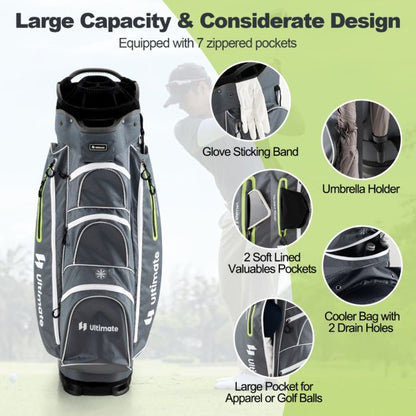 Golf Cart Bag with 15 Way Top Dividers Including Individual Putter Well
