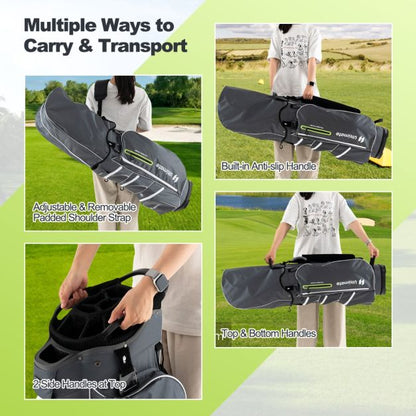 Golf Cart Bag with 15 Way Top Dividers Including Individual Putter Well