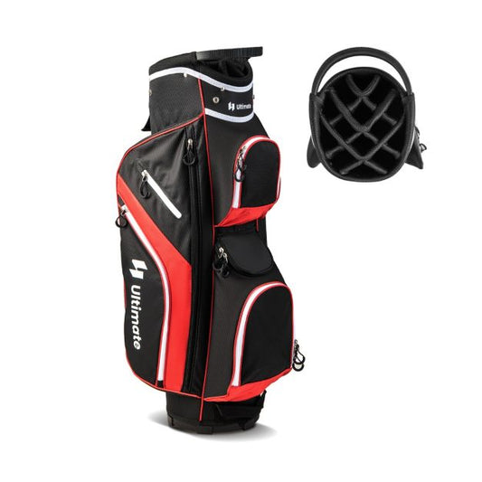 Golf Cart Bag with 14 Way Top Dividers 9 Pockets and Cooler Bag