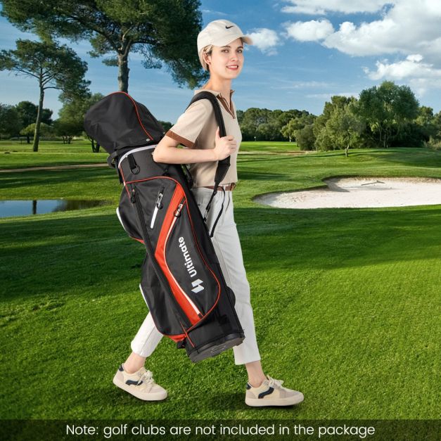 Golf Cart Bag with 14 Way Top Dividers 9 Pockets and Cooler Bag