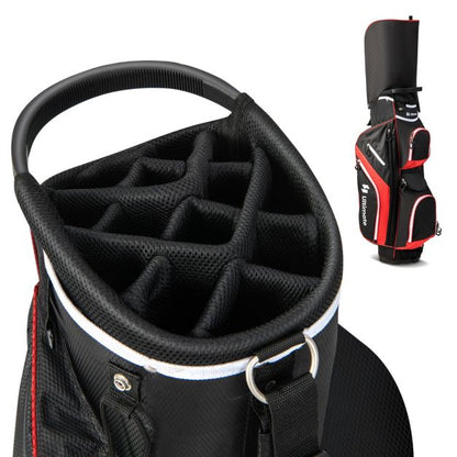 Golf Cart Bag with 14 Way Top Dividers 9 Pockets and Cooler Bag