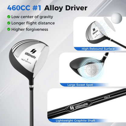 Complete Golf Club Package Set with oversize aluminum driver for Outdoor Use
