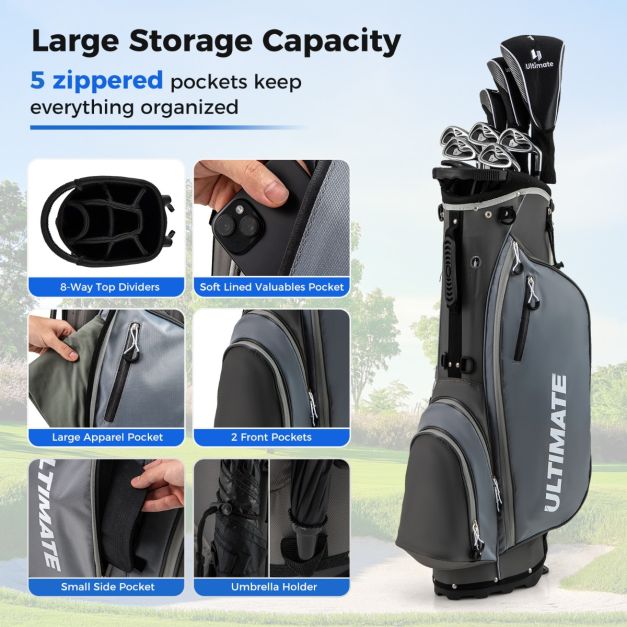 Complete Golf Club Package Set with oversize aluminum driver for Outdoor Use