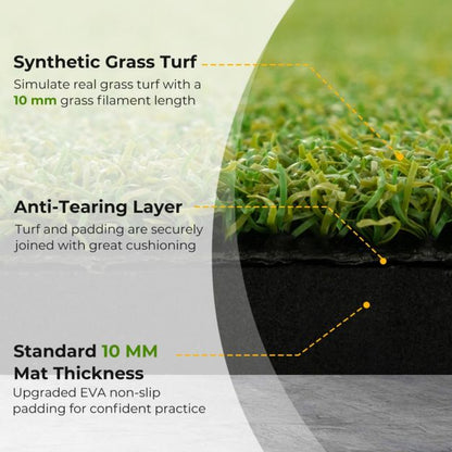 Golf Hitting Mat Includes 2 Rubber Tees