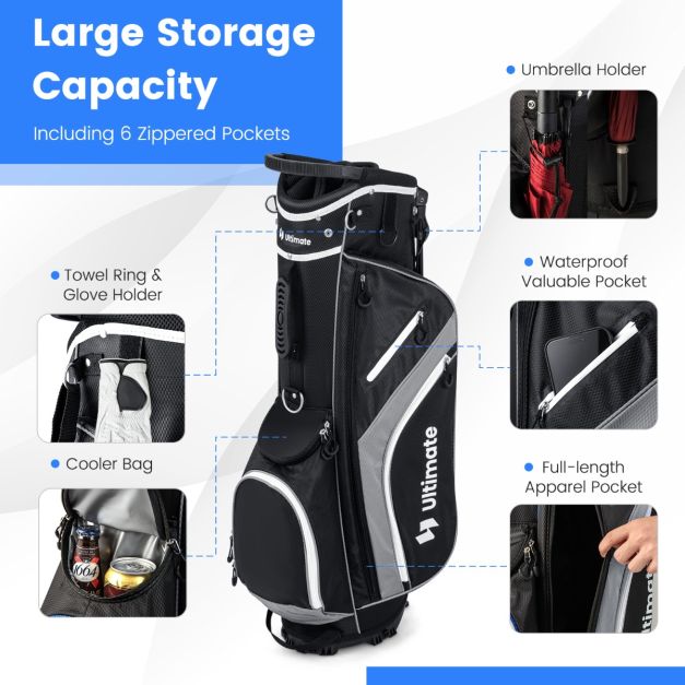 Golf Club Bag with 14 Way Top Dividers for Men and Women
