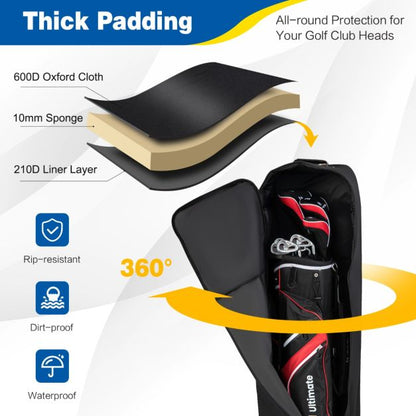 Heavy-Duty Soft-Sided Golf Travel Bag with Wheels