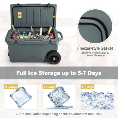 71 L Portable Cooler on Wheels with Handles
