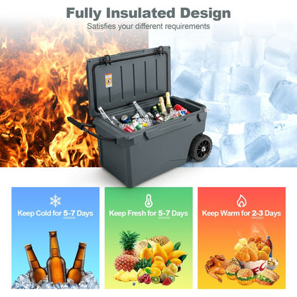 71 L Portable Cooler on Wheels with Handles