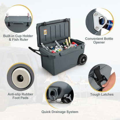 71 L Portable Cooler on Wheels with Handles