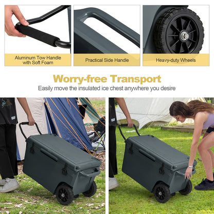 71 L Portable Cooler on Wheels with Handles
