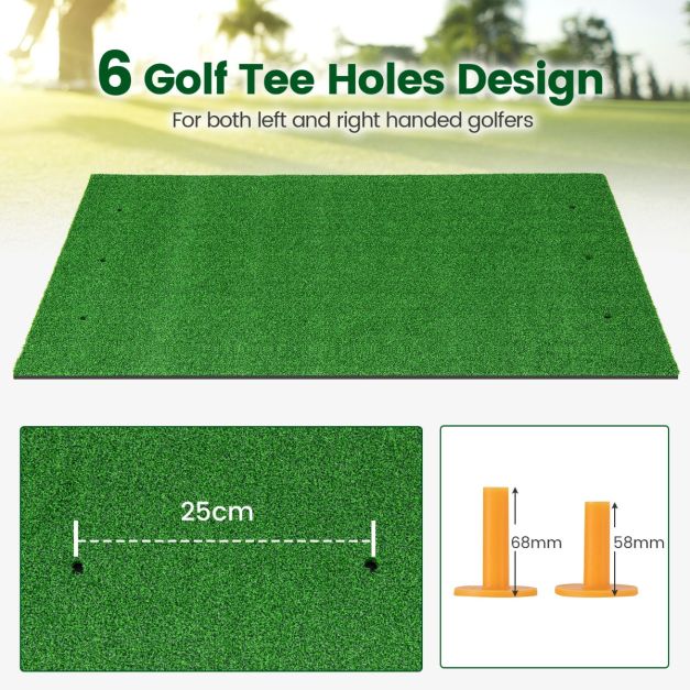 Artificial Turf Mat for Indoor/Outdoor Golf Practice Includes 2 Rubber Tees
