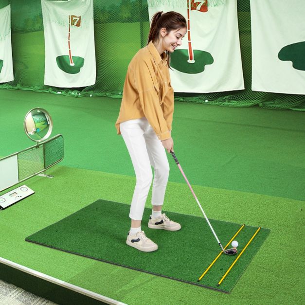 Artificial Turf Mat for Indoor/Outdoor Golf Practice Includes 2 Rubber Tees