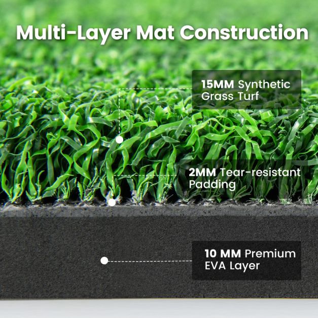 Artificial Turf Mat for Indoor/Outdoor Golf Practice Includes 2 Rubber Tees