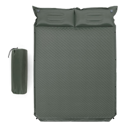 Self-Inflating Travel Mattress Self-Inflating Camping Pad w/Pillows for 2 Persons