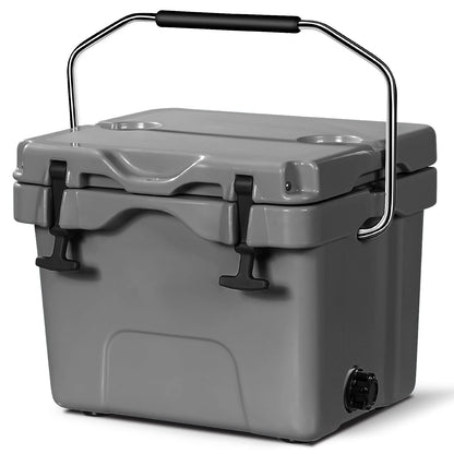 Gymax 16 Quart Cooler 24 Can Insulated Ice Chest Box with Heavy Duty Handle and 2 Cup Holders