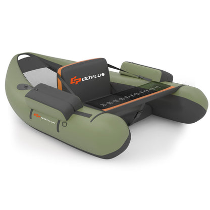 Inflatable Fishing Float Tube with Inflatable Seat Adjustable Backrest