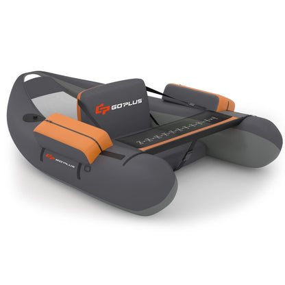 Inflatable Fishing Float Tube with Inflatable Seat Adjustable Backrest