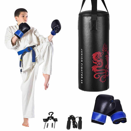 5 Pieces Kids Punching Bag Set Hanging Punching Set with Boxing Gloves
