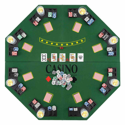 1.2M Poker Table Top 8 Player Foldable Texas Holdem Poker Table Topper w/Carrying Bag