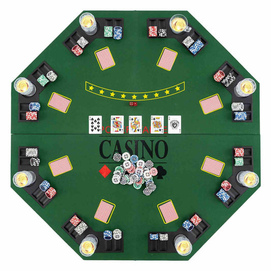 1.2M Poker Table Top 8 Player Foldable Texas Holdem Poker Table Topper w/Carrying Bag