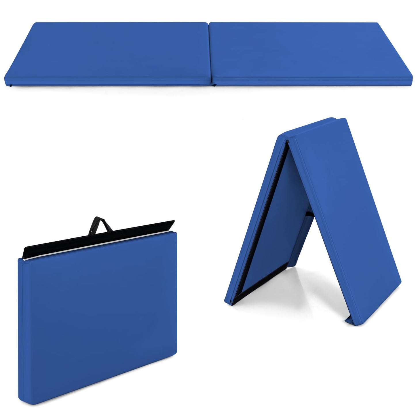 180cm x 60cm Extra Thick Foam Folding Gymnastics Exercise Mat with Carrying Handles